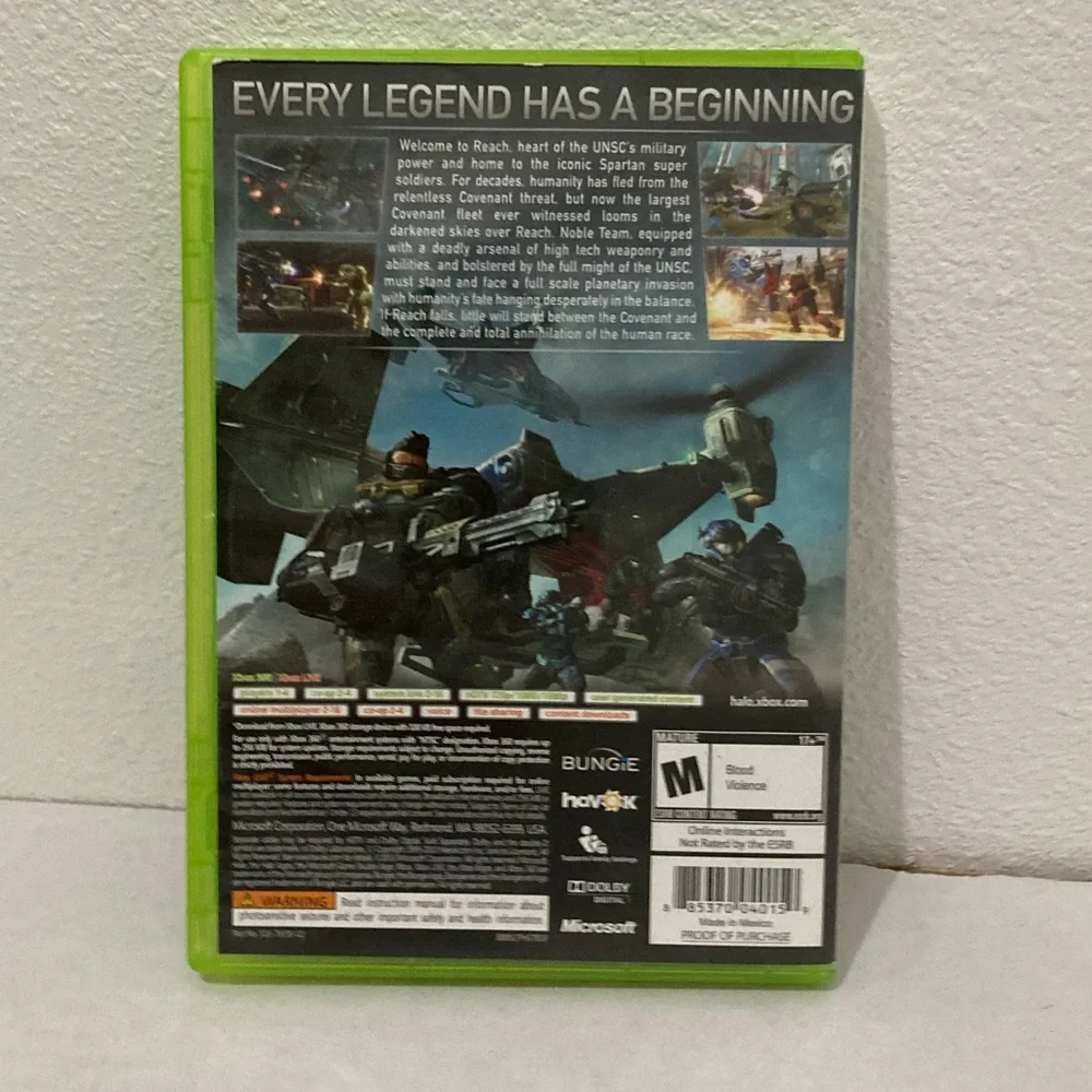 Halo Reach Microsoft XBOX 360 Video Game M Mature